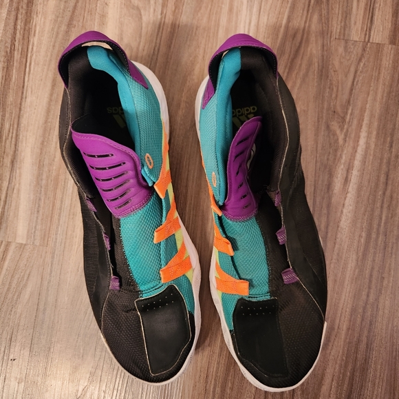 Adidas Dame Damian Lillard Black Purple Teal Orange Neon Shoes